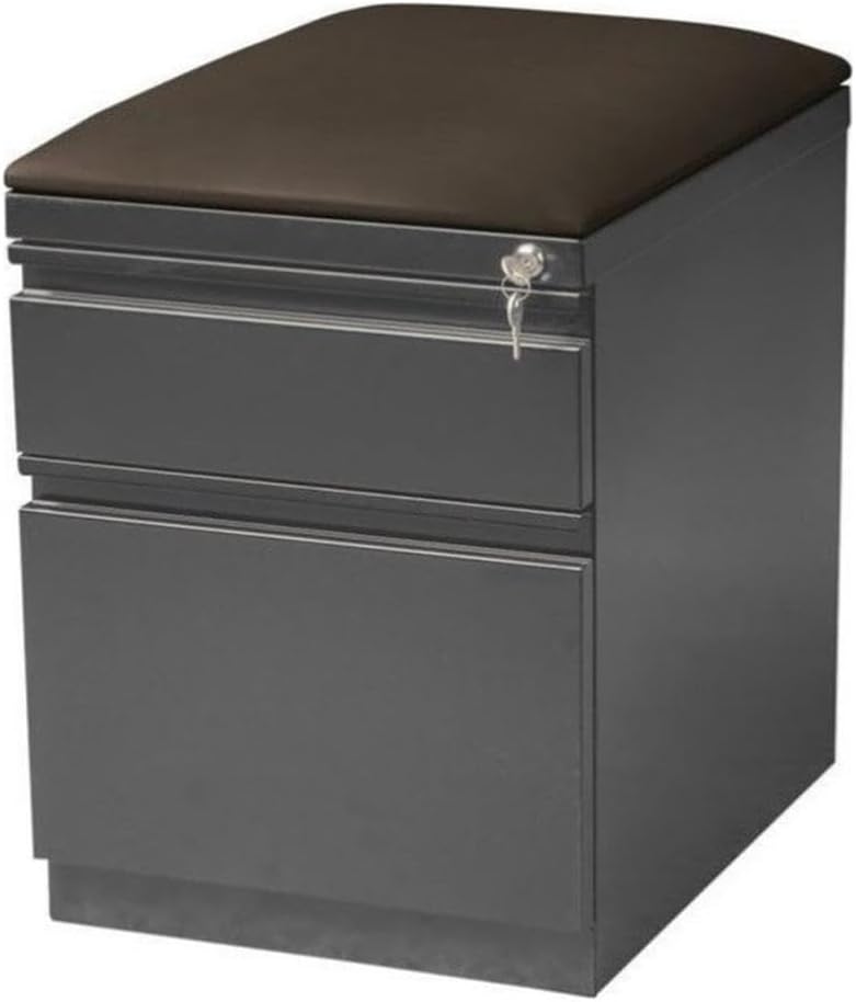 Hirsh 20-in Deep Mobile Pedestal File 2-Drawer Box/File. Black Cushion. Charcoal