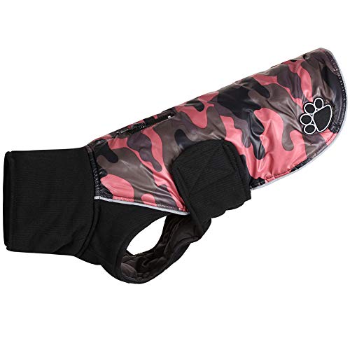 JoyDaog Hochhalsband HundemäNtel FüR Kleine Hunde wasserdichte Warme Hundejacke FüR Den Winter, Pink Camo M