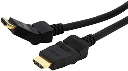 StarTech.com 6ft Swivel HDMI Cable, 4K High Speed Rotating HDMI Cord, 4K 30Hz UHD HDMI, 10.2 Gbps, HDMI 1.4 Video, HDCP 1.4, M/M Pivot Cable with 180° Swivel Connector, HDMI to HDMI Cable (HDMIROTMM6)