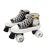 Segeltuch-Rollschuhe for Frauen,Zweireihige Rollschuhe,Roller Derby-Skates, sichere High-Top-Outdoor-Skates,atmungsaktive Skates,Schuhe for Mädchen, Anfänger,Teenager,Erwachsene,Männer,Jungen