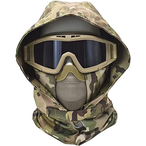 Sturmhaube Winddichte Maske Halbgesicht Airsoft Mesh-Maske Und Taktische Schutzbrille, Geeignet Für Halloween und Airsoft Paintball Spiele Cover