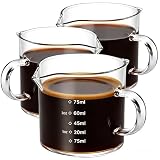 3 Stück Espresso Messbecher Glas, Elegantes Design Espresso Kännchen, Leicht Zu Reinigen Espresso Gläser Geeignet für Espresso und Getränke