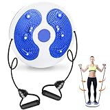 Roysmart Twist Waist Disc Balance Board mit Kordelzug, Fitness Drehscheibe Waist Wriggling Plate Fitnessgeräte, Aerobic-Übungen Fitness, Widerstandsbänder Massage-Fußsohle Heimfitnessgeräte - Blau