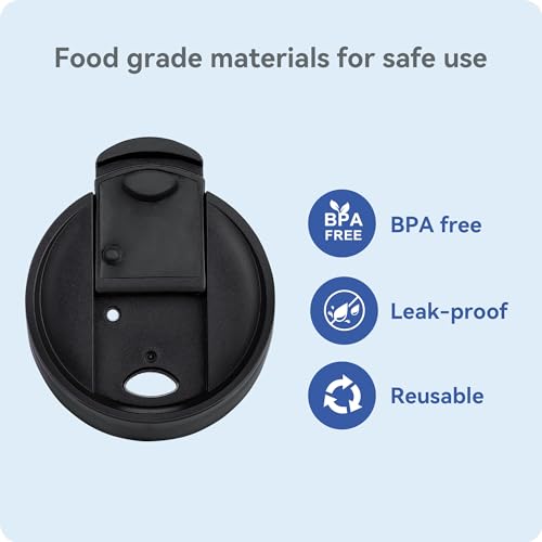 Image of Replacement Flip Lid for Hydro Flask Wide Mouth Bottles, Water Bottles Accessories for 12-64 oz 2.28 inch Wide Mouth Sport Bottles(Black 2 Pack