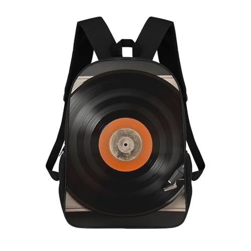 Image of FodPand 17 Inch Vintage Vinyl Record Laptop Backpack for Men Women Waterproof Lightweight Travel Backpack Commuter Bag Large Capacity Casual Daypack for Business Trip & Outdoor