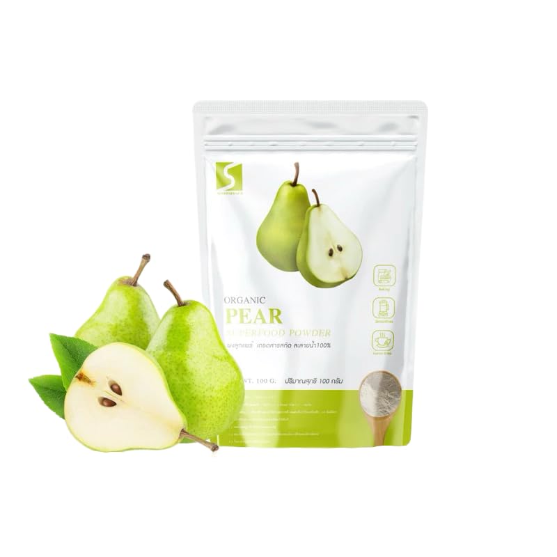 (Pack of 12) สุขภาพ Pure Pear Fruit Powder | Natural Sweetener & Flavor Booster Pouch | High Fiber & Vitamin C Source 100g