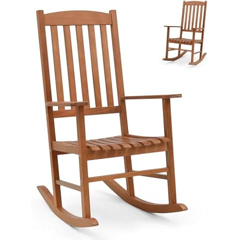 SFAREST Eucalyptus Wood Garden Rocking Chair Cover
