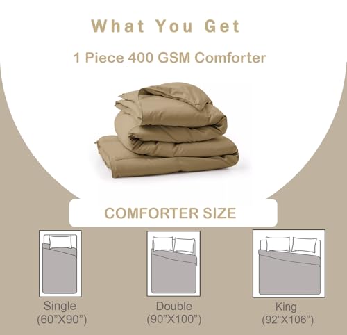 Image of Restful Sleep All Weather Comforter Double Bed Size - Dohar /Rajai /Blanket /Duvet -250 GSM Quilt Soft Microfiber Fill Double Bed (90 inchX100 inch) - Black Color