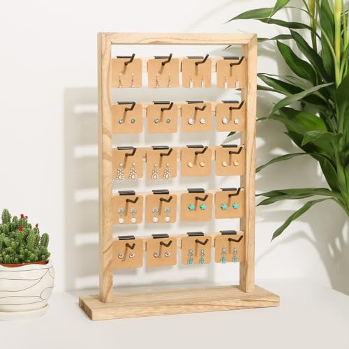 Fumingpal Earring Display Stands For Selling, Wooden Jewelry Display Rack With 20 Removable Hooks thumb #5