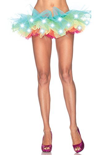 Leg Avenue Costume Accessories's One Size Pride Festival Tutu Petticoat Skirt, Rainbow w/LED
