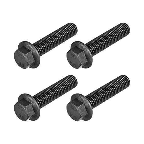 Image of METALLIXITY Flanged Hex Head Bolts (M14x60mm) 4pcs, Hexagon Serrated Flange Bolt Fully Thread Screw - for House Construction Hardware Fasteners