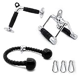 RitFit Cable Machine Attachments for Gym, LAT Pulldown Accessories with Multi-Option: V Bar, Tricep...