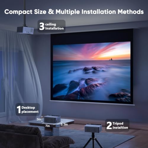 TMY Native 1080P Mini Portable Projector, 2-way Bluetooth, with 80in Screen - image 8