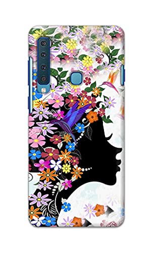 Image of Printed Hard Back Cover Case for Samsung Galaxy A9 2018 Back Cover (Floral Hairstyle Girl) -1803
