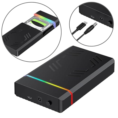Image of CARECASE 2 in 1 USB Type C to USB External Hard Drive Casing for 2.5″ & 3.5″ Sata Hard Drives Dual 2.5 inch and 3.5 inch HDD Enclosure Case.(ABC)(k)