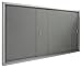 Displays2go 5' x 3' Indoor Bulletin Board with Sliding Glass Doors, 60 x 36 Enclosed Notice Board with Gray Fabric Interior, Aluminum (FBSD63SVLG)