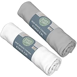 Ropa De Cama Cuna Colecho babyCalin Bio - Juego de 2 sábanas bajeras de cuna orgánicas 83x50 cm