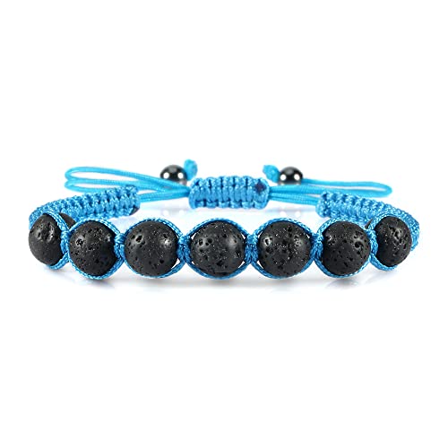 Bracelet en œil de tigre et pierre volcanique naturelle pour équilibre et élégance masculine