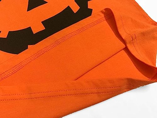 Image of Mrocioa Toddler Boy Girl Pumpkin Face Halloween T-Shirt Short Sleeve Tops | Fits 2 to 7T Kids,Soft Cotton,Cute Spooky Shirt for Trick or Treat Party,Candy Hunt,Halloween Night,October Outfit