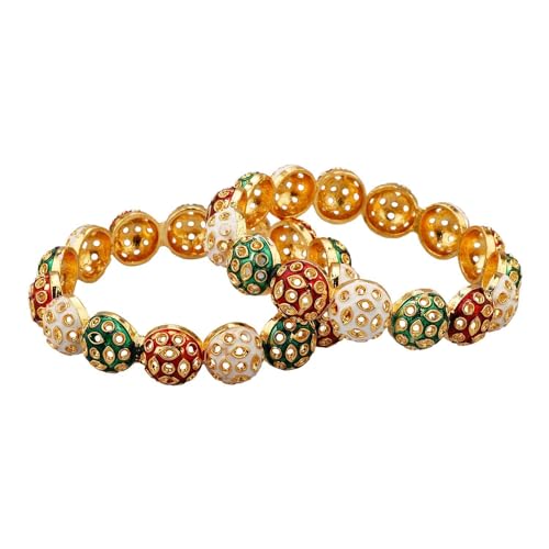 Efulgenz Gold Tone Indian Bangle Set for Women Stylish Bangle Set Indian Gold Bangles Bracelet Indian Bridal Jewelry for Wedding Bollywood Fashion Jewelry