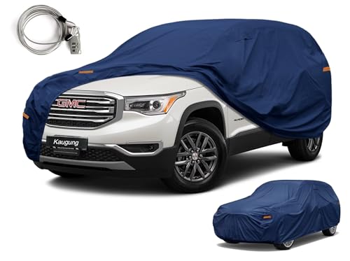 Image of Kaugung Custom Fit SUV Car Cover for GMC Acadia (2007-2026), Heavy Duty Waterproof All Weather Outdoor Protection, Breathable Full Exterior Cover with Vent, Rain Sun Snow UV Proof