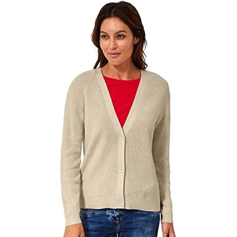 Cecil Damen B253432 Basic Cardigan, Birch White Melange, XL Cover