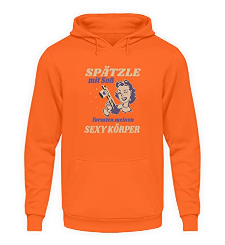 Spätzle avec sauce – Proverbes souabes – Cadeaux – Sweat à capuche unisexe, Orange Crush., S