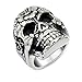 Beydodo Bagues Acier Homme Bague Tête De Mort Fleur Rose Vitnage Taille 64 Bagues Hommes Chevaliere