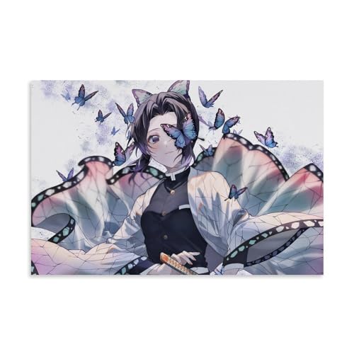 nuomesc Demon Slayer Purple And Blue Butterflies Shinobu Kocho Poster Wall Art Picture Print Modern Family Room Decor 16 x 24 Inches (40 x 60 cm) nuomesc Demon Slayer Purple And Blue Butterflies Shinobu Kocho Poster Wall Art Picture Print Modern Family Room Decor 16 x 24 Inches (40 x 60 cm)