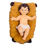 ANDRESLAD Jesus Statue aus Kunstharz Weihnachtsfigur Jesuskind Dekoration für Zuhause Filigrane Handgearbeitete Krippen Deko Tisch und Regalornament