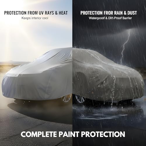 Image of Car Cover Compatible For Hyundai i20 Active (2015-2019)| 100% Waterproof Cover with Antenna & REFLECTIVE Mirror Pockets | Dustproof, Scratchproof, Heatproof Car Cover |Soft Cotton Lining|GREY