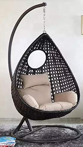 VIRASAT FURNITURE & FURNISHING Iron, Standard, Outdoor, Indoor, Garden, Balcony Swing Chair with Cushion (Iron, Brown)