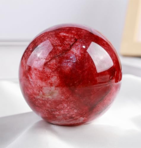 Boule clair de lune rouge pierre gemme sphère cristal cadeau sorcière