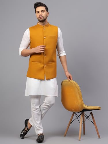 Image of LATEST CHIKAN Men's Traditional Tweed Cotton Checkred Premium Nehru Jacket /Waistcoat