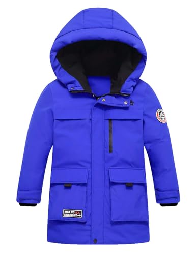 Boys Down Coat Kids Water Repellent Puffer Jacket Hooded Padded Outwear