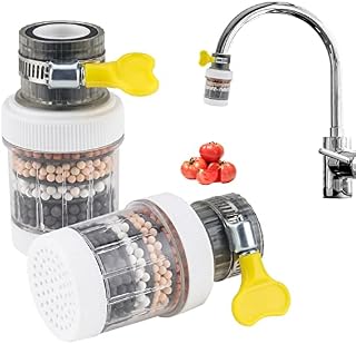 TYFYH 2 Pcs Faucet Filter, Activated Carbon Kitchen Tap Filter, Faucet Water Purifier to Remove Fluorinated Chlorine Heavy Metal Hard Water in Home Kitchen and Bathroom