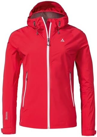 Schöffel Damen 2.5L Jacket Vistdal L, nachhaltige Regenjacke aus pflanzenbasiertem ecodear Bio-Nylon, wasserdichte Outdoor Jacke, winddicht & atmungsaktiv dank Dermizax Membran