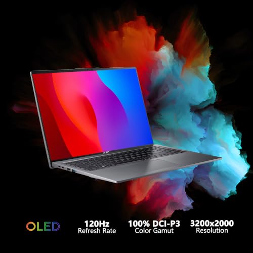 Image of Acer Swift 16 AI Laptop 16 inch WQXGA+ 3200x2000 OLED 120Hz Intel 14-core Ultra 5 125H 8GB RAM 512GB SSD Backlit Fingerprint Thunderbolt Wi-Fi6E For Creator Designer Business Professional Win11Pro ICP Hub