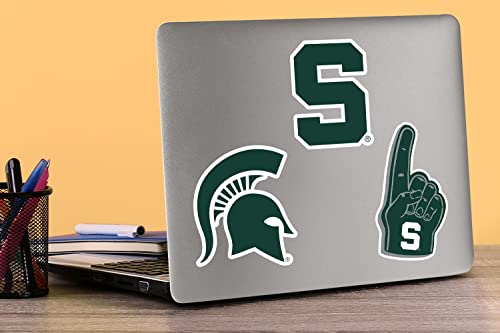 Image of Michigan State University Spartans Vinyl Sticker Pack - 8‑Count Large Waterproof Decals for Laptop, Water Bottle, Tablet, Skateboard, Car, and Indoor /Outdoor Use