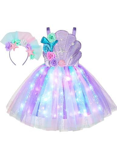 Disfraz de sirena con tutu y luces LED para niña