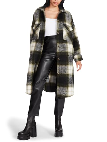 Manteau femme BB DAKOTA Chloe Shacket chaud en laine épaisse avec poches