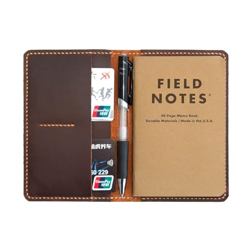 Handmade Leather Cover For 3.5X5.5 Notebooks Leather Journal Cover for Field Notes Gift For Him (Brown)