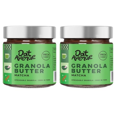 Oat Avenue Granola Butter - Vegan Spread & Protein Spread - Nut Free Peanut Butter Alternative - Gluten Free, Dairy Free, School Safe & Top 14 Allergen Free - Matcha