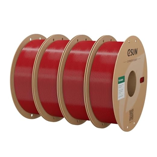 eSUN PLA Basic Filament 1.75mm, 3D Printer Filament High Speed PLA for Fast Printing, 1KG Spool, 4 Spools 3D Printer Filament, Fire Engine Red