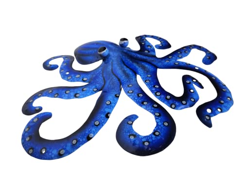 Worldbazzar Huge Beautiful Unique Sea Ocean Set Of 3 Octopus Family Metal Tropical Coastal Nautical Island Wall Art #TOP2