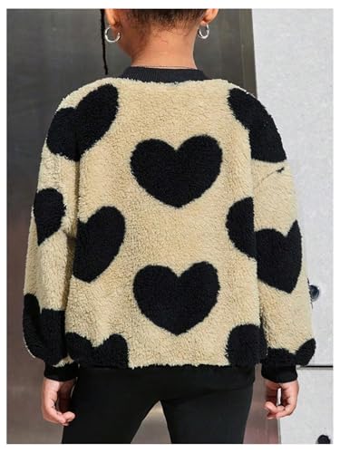 GORGLITTER Girl's Heart Pull Over Sweater Fuzzy Long Sleeve Crew Neck Cute Pullover Top2