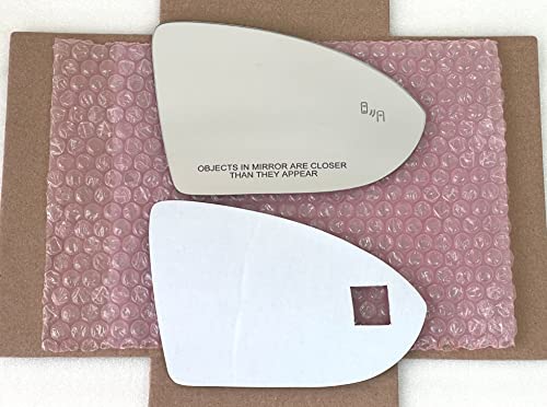 Blind Spot Passthrough Mirror Glass with Full Size Adhesive for Volkswagen | 2015 – 2021 Golf | 2019 – 2024 Jetta | 2015 – 2024 GTI | Passenger Side View Right RH