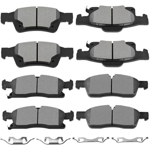 SCITOO Disc Brake Pads Sets Semi-Metal 8pcs Fit for 2011-2018 for Dodge for Durango,2011-2019 for Jeep Grand for Cherokee