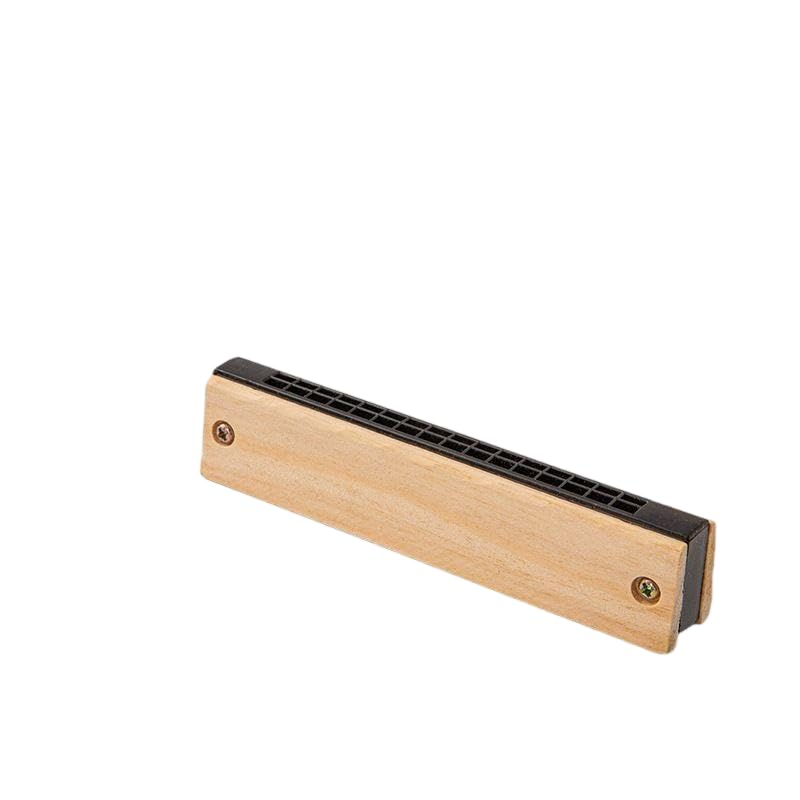 Wooden Harmonica 16-Hole Double Row DIY Musical Instrument 13cm x 3cm Burlywood 2