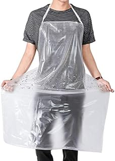 Waterproof Plastic Apron Transparent PVC, Keeps You Clean and Dry When Dishes Washing Kitchen Cooking Lab Work Butcher Dog Grooming Cleaning Fish Unisex 45.3in x 27.5in